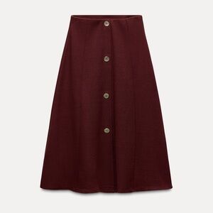 ZARA Burgundy Skirt NWT